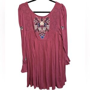 Free People Embroidered Front & Sleeves Tunic/Dress